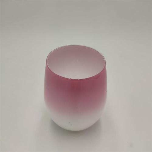 ombre red stemless wine glass