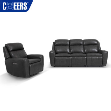 MANWAH CHEERS: European Style 3+1 Seater Reclining Leather Sofa Set - Living Room Furniture