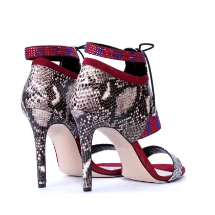serpentine totem with sequins summer red sandals