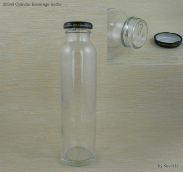 10oz Cylinder Glass Beverage/Juice Bottle