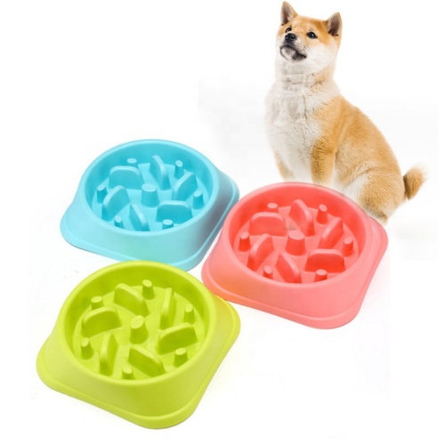 애완 동물 느린 식사 퍼즐 개 사냥 빠른 먹는 사람을위한 둥근 애완 동물 그릇 느린 피더 음식 그릇 플라스틱 개 그릇