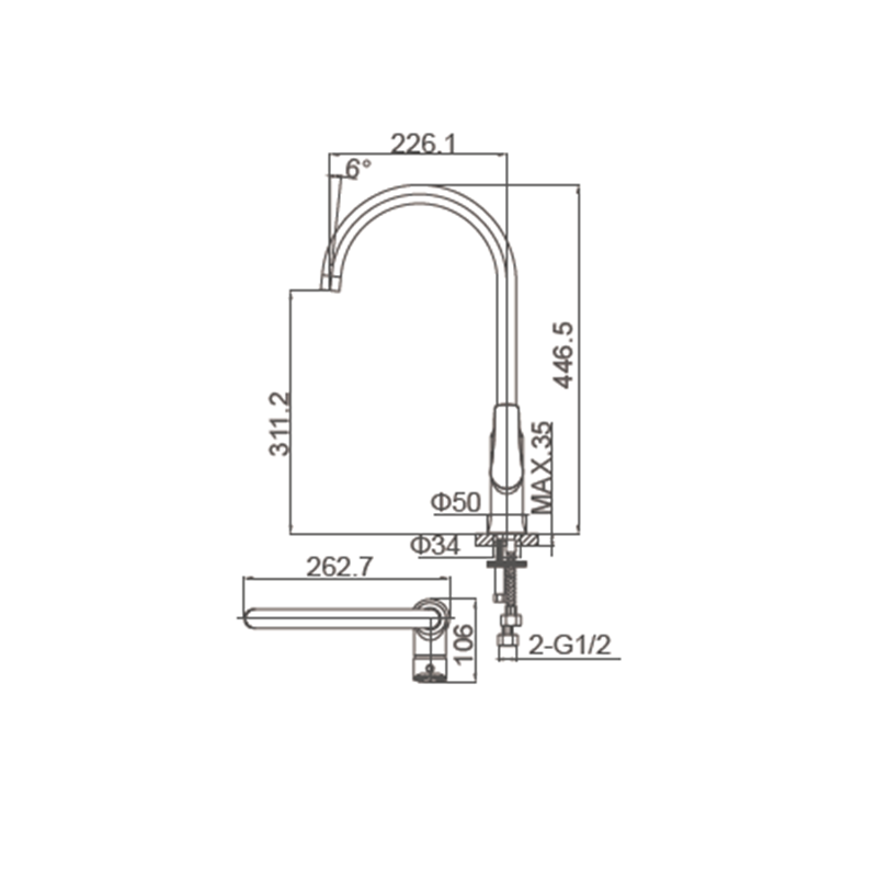 Pull-Down Prep Kitchen Faucet