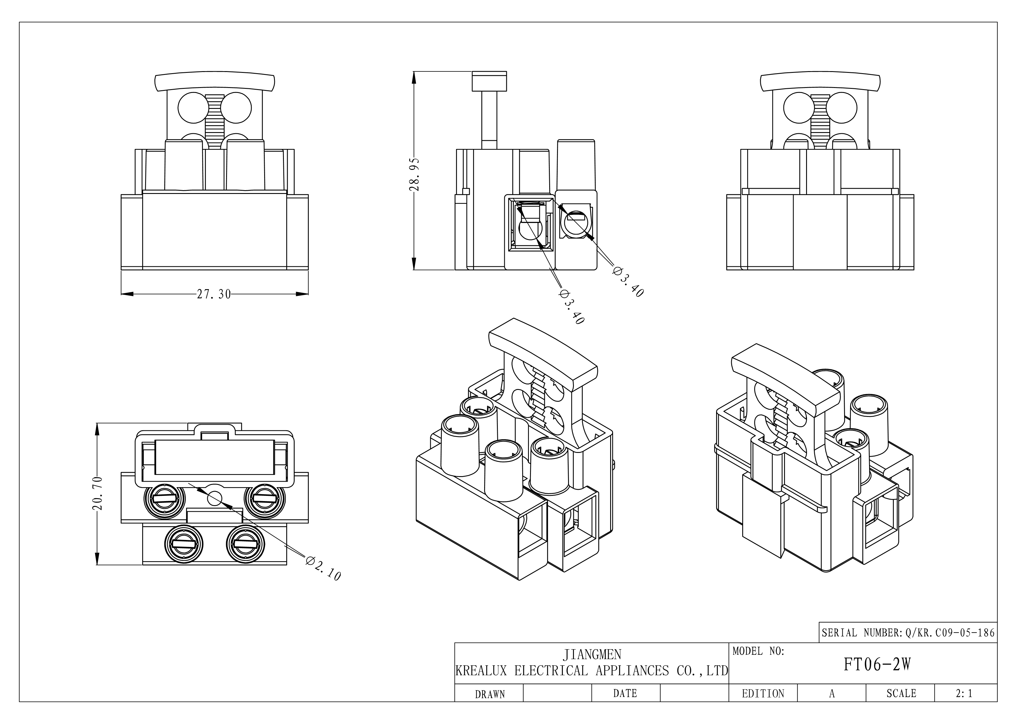 Beleks EU Standard Fused Wire Connectors