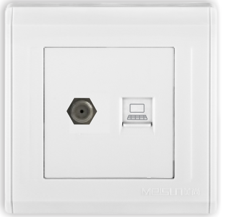 Wall electric satellite socket and Lan socket