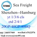 Expédition de fret maritime du port de Shenzhen à Hambourg