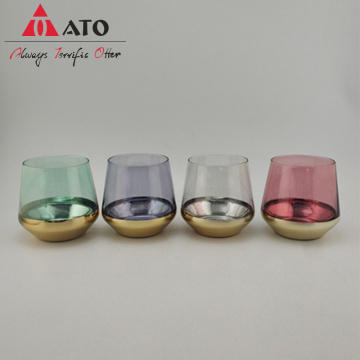 ATO egg shape crystal glass red whiskey glass