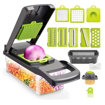 12-in-1 Professional Vegetable Chopper Mandoline Slicer with Strainer Basket