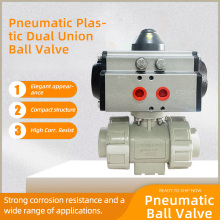 Supapă cu bilă dublă din plastic pneumatică