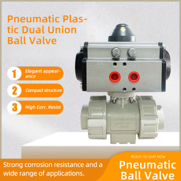 Supapă cu bilă dublă din plastic pneumatică