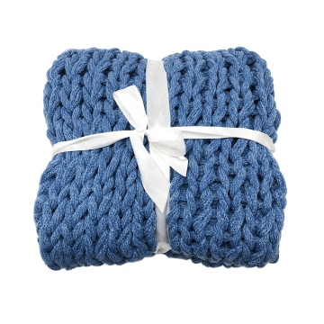 Customized Chunky Luxury Throw Blanket - Large Size Soft Acrylic Hand Woven Knitted Wool & Weighted Blanket