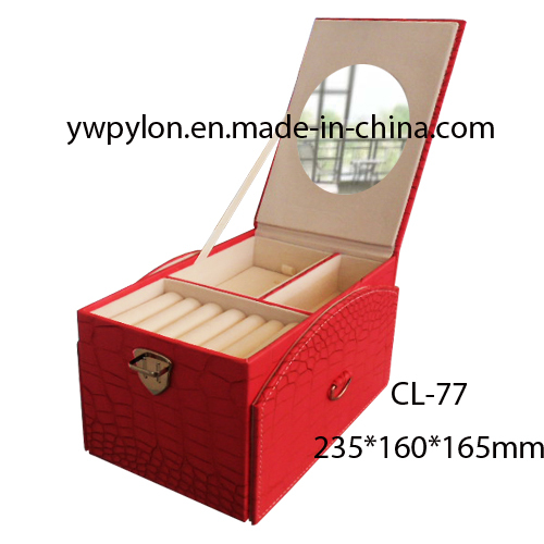 High-End Red Leather Jewelry Case, Jewelry Box