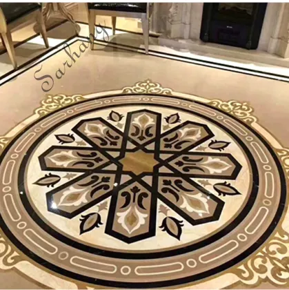 Waterjet inlay flooring,water jet medallion,marble medallion waterjet