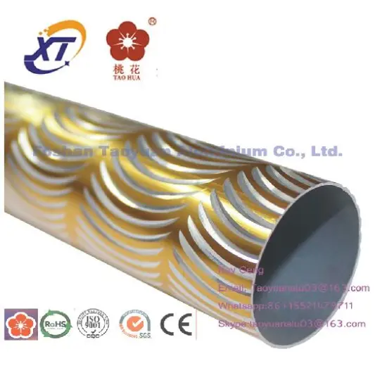 Nice gold anodized aluminum tube/aluminium extrusion manufacturer
