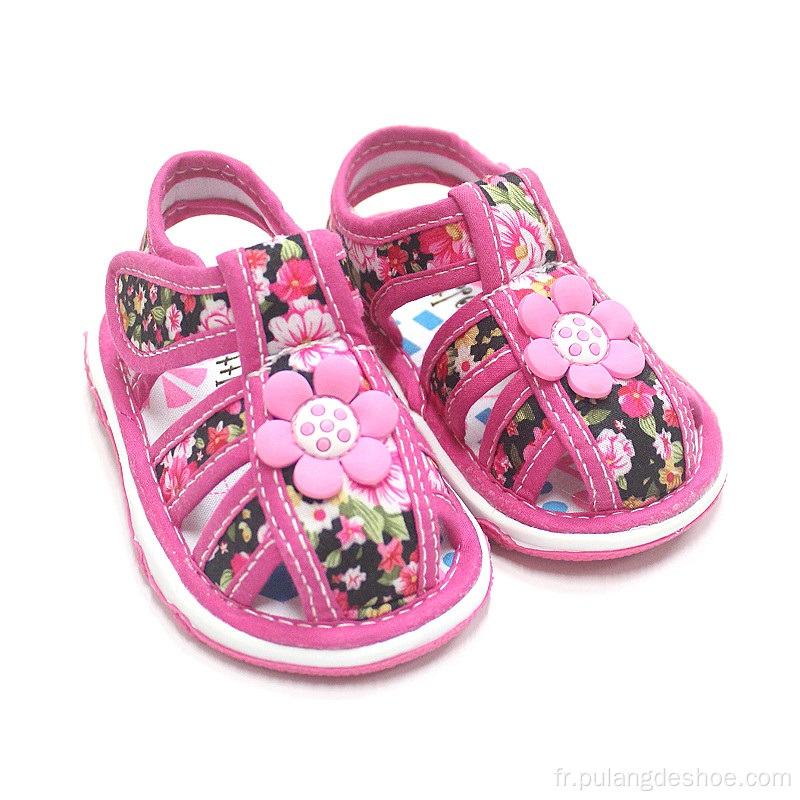 sandales à fleurs pour bébés filles avec son