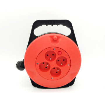 French Type Electric Retractable Mini Cable Reel Extension Cord with Children Protection and Switch