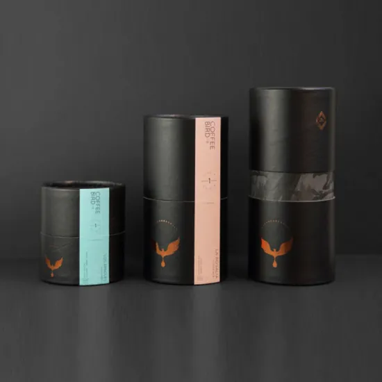 Recycled Paper Tube Coffee Tea Packaging Round Box