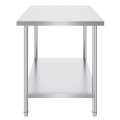 stainless steel work table with over shelf