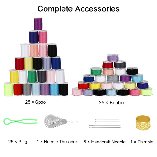 Sewing Kit with 50 PCS Sewing Thread with Bobbins and Spools Supplier
