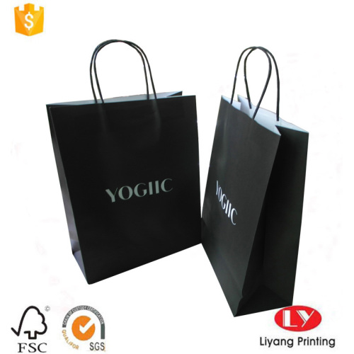 Rigid Black Printed Kraft Paper Packaging Bag