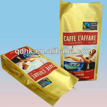 Tear nick top coffee quad-seal packaging bag