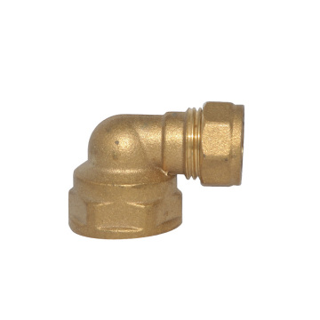 Brass compression 90 female elbow fitting