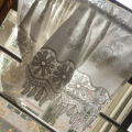 Cortina corta de algodón blanco con bordado de cortina de café
