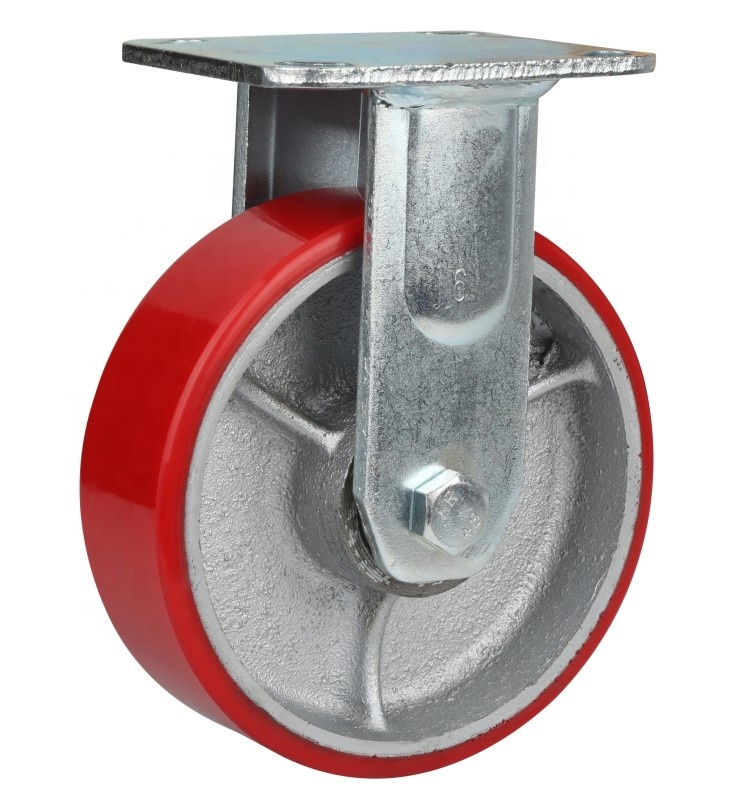 Red Duty Ball Heavy Industrial Double Trolley Casters