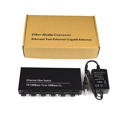 Fiber Media Converter 6SC 2RJ45 Optical Fiber Switch for IP Camera UTP Fiber Optical Switch