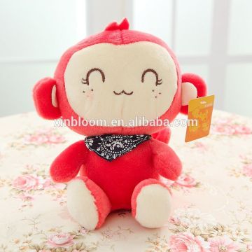 2016 creative new valentine birthday festival present 20cm red brown plush animal modeling monkey toy doll