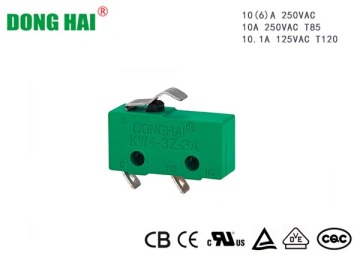 Miniature Micro Switch With Bend Terminal 10A