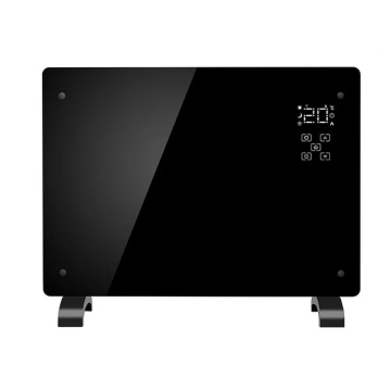 2000W Electric Convection Heater: Wall Mount Glass Panel Digital Convector