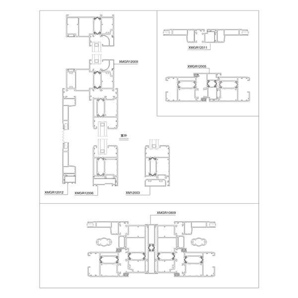 Aluminum XMGR108 Insulated Window Yarn One Assembly Structure