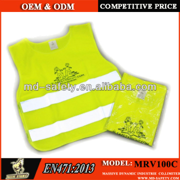 High Visibility children safety vest with EN471:2013