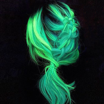 AliLeader Factory Price 20" Bright Colors Long Hair Clip One Piece Luminous Braids Glowing Clip In Synthetic Hair Extension