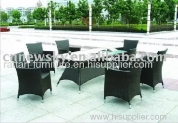 Outdoor Pe Rattan Furniture Dining Room Set 