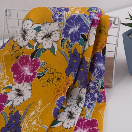 100% Linen Fabric Digital Printing Plain Italian Linen for Curtains