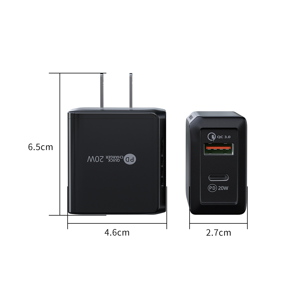 2-Port QC3.0+Type-C USB Wall Charger 