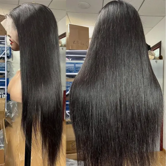 Film HD Transparent Swiss Lace Natural Human Hair Lace Front Wigs ,Thin Pre-Plucked Raw HD Lace Frontal Wigs For Black Women
