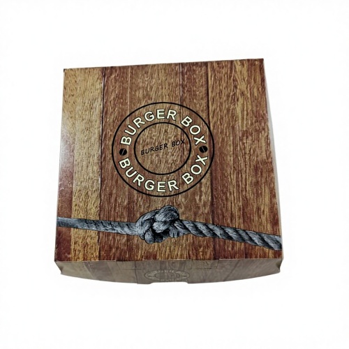 Přizpůsobitelný rozložitelný box na hamburgery z rychlého občerstvení