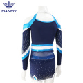 Royal blue metallic cheerleading uniforms