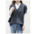 Casual sleeveless folded wear all wool knit waistcoat