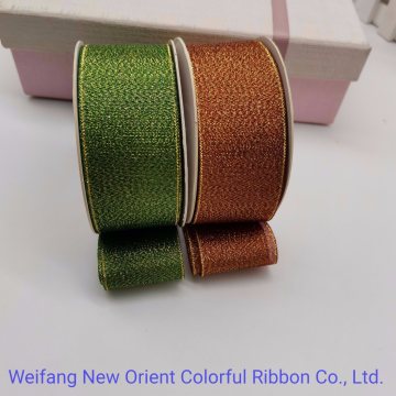 Factory Hot Sale Decorating The Christmas Color Metallic Pull Ribbons