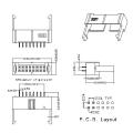 0.100 &quot;/2.54 mm Candón de doble fila Conector DISP VERTICAL 180 ° Tipo H = 9.00 mm