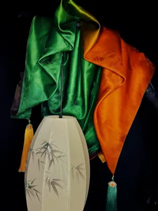 green and orange scarf