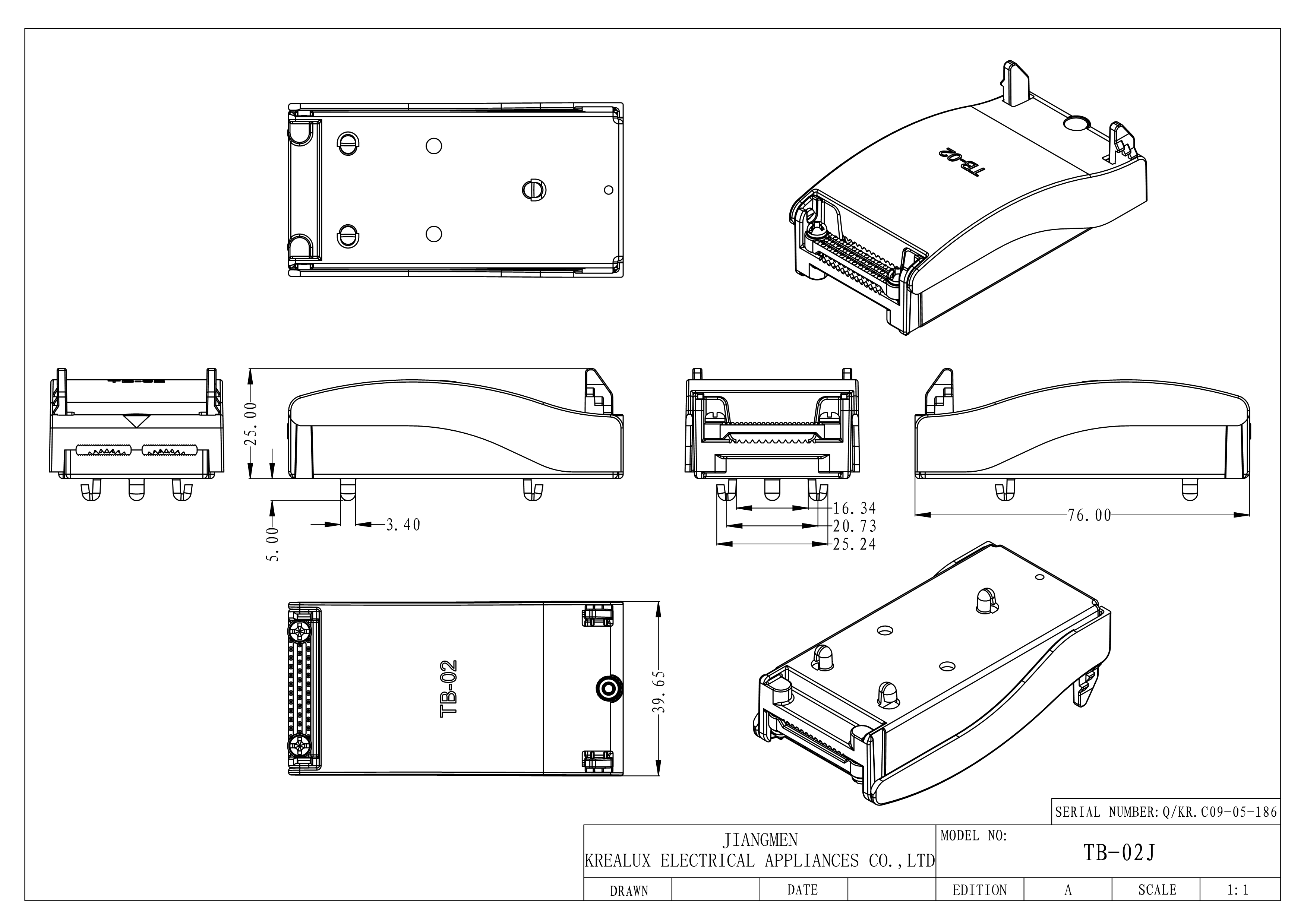 Polypropylene Black Shell Wire Connection Boxes