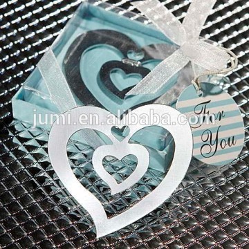 Love Story" Silver-Finish Heart-Shaped Bookmark wedding favor