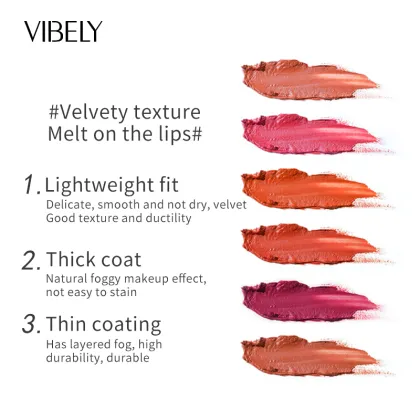 Velvety Matte Misty Lip Glaze - Long Lasting Waterproof Lip Gloss