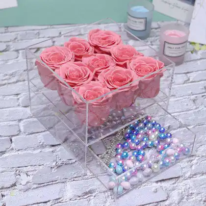 Forever High Class Mothers Day Gifts: Custom Stabilized Preserved Roses Box