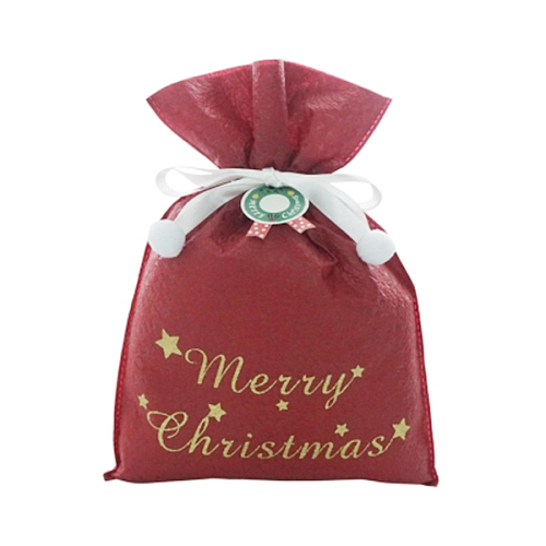 Τσάντες δώρων με κορδόνι κορδονιών με ανάγλυφο χριστουγεννιάτικο κόκκινο αστέρι