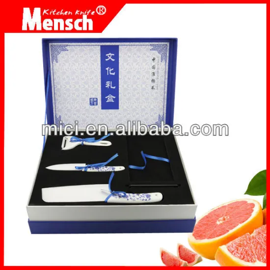 3pcs ceramic knife set with ceramic handle with beautiful gift box
